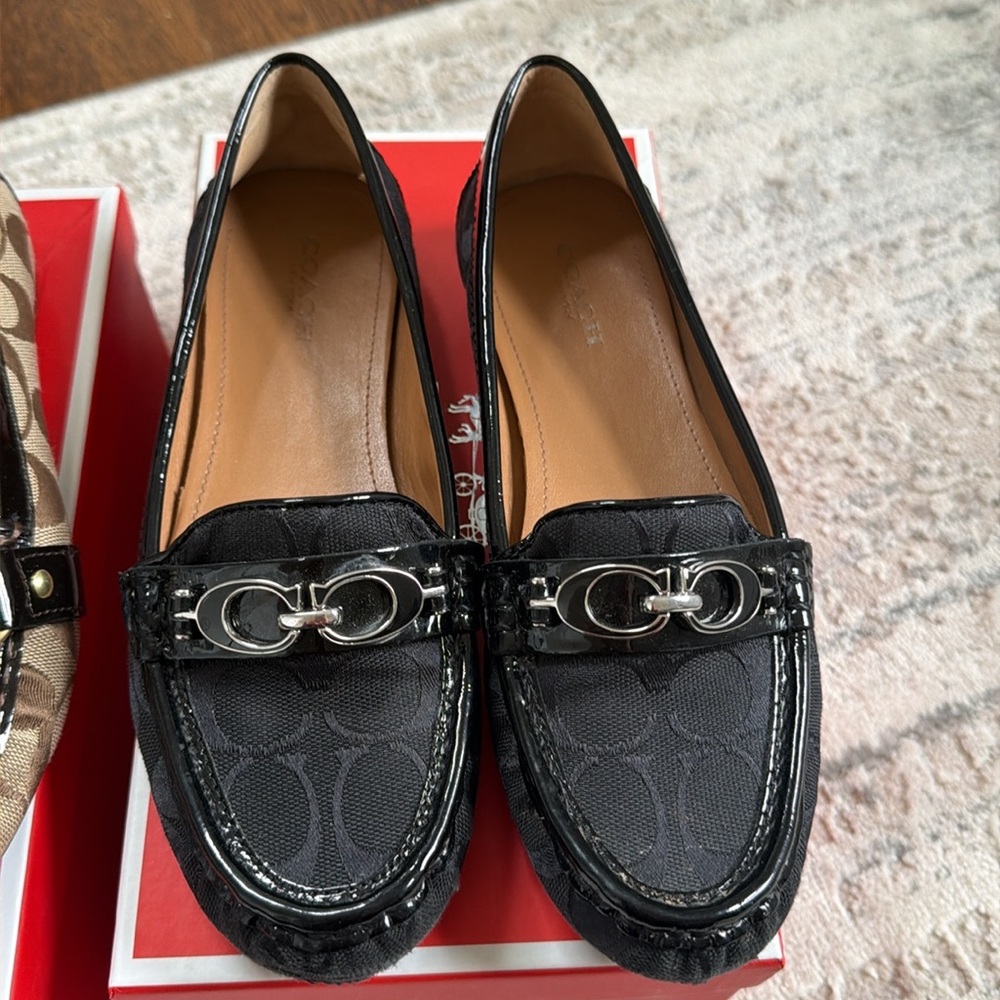 Coach loafers. Size 6.5. Black and brown pair. Minimal use! Both pairs included - Picture 4 of 4